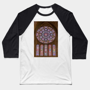 Rose Window of the Southern Transept of Chartres Cathedral, France Baseball T-Shirt